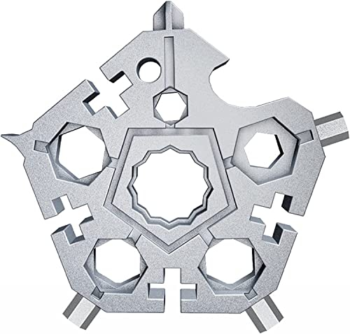 Schneeflocken-Multitool, Schraubenschlüssel, Schneeflocken-Multitool 23 in 1 fünfeckiges Taschenwerkzeug Schneeflocke Multitool Werkzeug mit Schraubenschlüssel für Bohrschrauber, Flaschenöffner