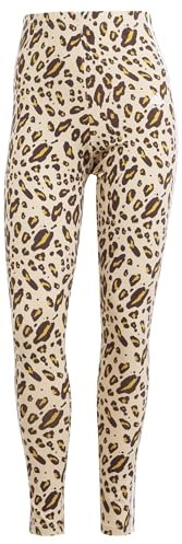adidas Damen Essentials 3-Stripes Animal Print Leggings, Magic beige/mesa/Shadow Brown, S