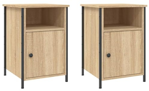 vidaXL Nachttische 2 STK. Sonoma-Eiche 40x42x60 cm Holzwerkstoff