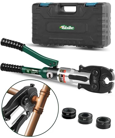 UTZIKO Copper Tube Fitting Crimping Tool - ProPress Pipe Press with 1/2, 3/4 and 1 Jaw