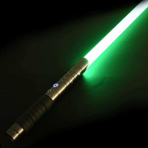Lischwert Sabre Laser à poignée en métal,15 Couleurs et 10 Modes sonores, Jouets pour garçons et Filles âgés de 6, 7, 8, 9, 10 Ans, Sabre Laser de Duel Rechargeable par Batterie