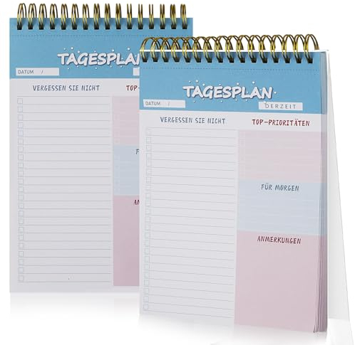 Rierousy Tagesplaner Undatiert, To Do Planer, Notizblock mit To Do Listen Block, Abstrakt 80 Seiten, Daily Planner, Aufgabenliste Terminplaner für Büro Schule budget planer a5 einlagen meldeliste