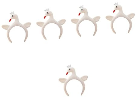 Beaupretty Yoga-Haarband 5 Stk Schwanen Stirnband kuscheltier lustig Hut Dekorationen Kleidung 3d Haarschmuck Plüsch Weiß Make-up-Stirnbänder