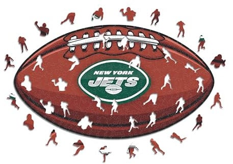 Iconic Puzzles, New York Jets Crest, 100% ökologisch nachhaltiges Holzpuzzle mit offizieller Lizenz, Größe S, 150 Teile