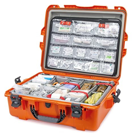 Nanuk 945 EMS Notfallkoffer für medizinische Dienste/Erste-Hilfe-Koffer mit Deckel, Organizer und Trennsystem, Orange