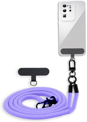 Cadorabo Handykette kompatibel mit WIKO Rainbow in LILA - Necklace Hülle mit Verstellbaren Band Kordel zum Umhängen