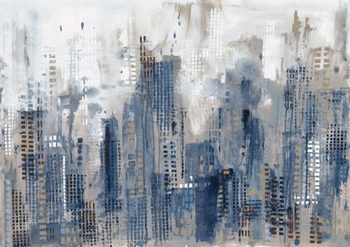Rasch Tapete 360844 - Fototapete auf Vlies mit der Skyline von New York in Blau, Braun und Weiß aus der Kollektion Magicwalls - 3,00 m x 4,24 m (LxB)