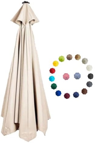 BEEGMA Replacement Parasol Canopy 2.0/2.3/2.7/3.0m Patio Umbrella Replacement Canopy 6 Arms/8 Arms Canopy Replacement Cover for Garden Market Beach Umbrella (Color : White, Size : 2.0m/6.5FT-6Ribs)