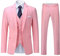 YOUTHUP Costume Homme 3 Pièces Mariage Business Slim Fit Smoking Un Bouton Formel Blazer Veste Gilet et Pantalon, Rose, XL