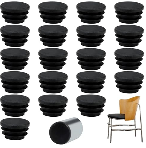 Hugwish 20 pcs Bouchons à lamelles Ronds 16/25/30/40/50/60/70/80/90/100 mm pour Tubes d'un diamètre extérieur de Ø 22 mm, Bouchons en Plastique Noir 22mm, Bouchon Rond (22mm 20pcs)