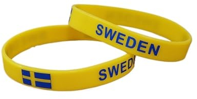 JCUIyon 2 Stück Schweden Nationalflagge Armbänder Sport Silikon Armband Männer Frauen Gummiband Patriotisches Gedenkzubehör