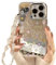 Emlivi Glitzer Handyhülle für iPhone Xr, Schmetterling Hülle mit Perlen Armband Spiegel TPU Stoßfest Schutzhülle für Frauen Mädchen Kristallklare Strasskette Case Cover für iPhone Xr, Schmetterling