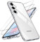 Natbok Chiaro Cover per Samsung Galaxy S24 FE 5G con 2 Pezzi Vetro Temperato, Hard PC Anti-Graffio Antiurto Custodia con TPU Bumper, Anti Ingiallimento Trasparente Sottile Custodia Case per S24 FE