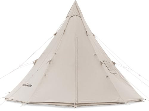 Naturehike Profound 9.6 Pirámide Teepee Tienda de Campaña de Algodón con Estufa Jack a Prueba de Viento 5-8 Persona Tienda de Techo Fácil de Montar para la Familia de Camping al Aire Libre