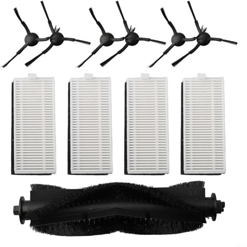 HEIBTENY 11 piezas de repuesto accesorios para Cecotec para Conga 7490 para Eternal para Genesis para robot X-Treme aspiradora Set de repuesto 4 filtros + 6 cepillos laterales + 1 cepillo principal