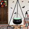 Witches Cauldron, 2024 Halloween Decor Outdoor Large Witches Cauldron on Tripod with Lights, Black Plastic Bowl Decor Candy Bucket Halloween Witch Decorations for Home Garden Porch Outdoor (Black)