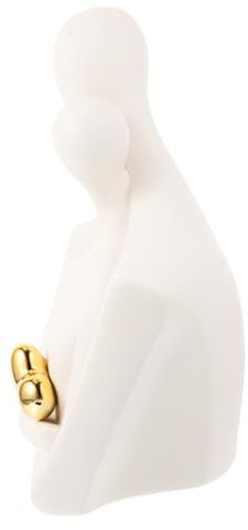 DRESSOOS Keramik Liebespaar Skulptur Abstrakte Umarmung Figur Moderne Heimdekoration Für Wohnzimmer Schlafzimmer Büro Hochzeit Kompakte Vielseitig Einsetzbar