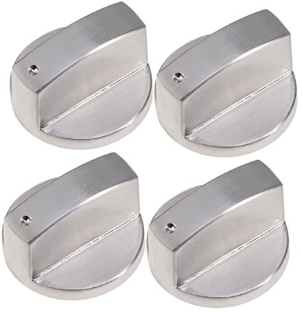HOMSFOU 4 Stück Schalterknopf Herdknopf Austausch Des Brennerknopfes Regler Für Die Brennertemperatur Erhöhter Griffknopf Bedienknöpfe Für Herde Universelle Herdknöpfe Silver Zinklegierung