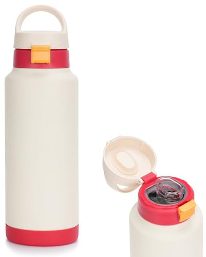 profiwoab 1000ml Trinkflasche Sport Outdoors Edelstahl Große thermoskanne thermosflasche Auslaufsicher BPA-Frei, für outdoor,Sport, Schule, Fitness, Camping