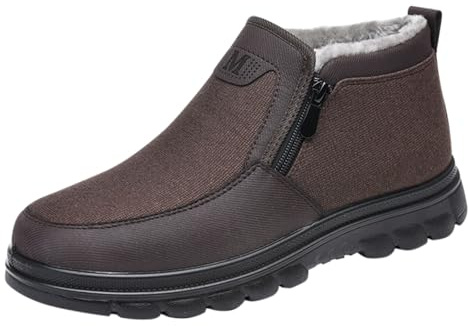 Generico Scarpe Antipioggia Uomo Scarpe Uomo Desert Boot Stivali da Neve Caldi e Casuali da Uomo, in Velluto, con Fondo Spesso, in Autunno e Primavera, di Grandi Scarpe con Pelo Uomo