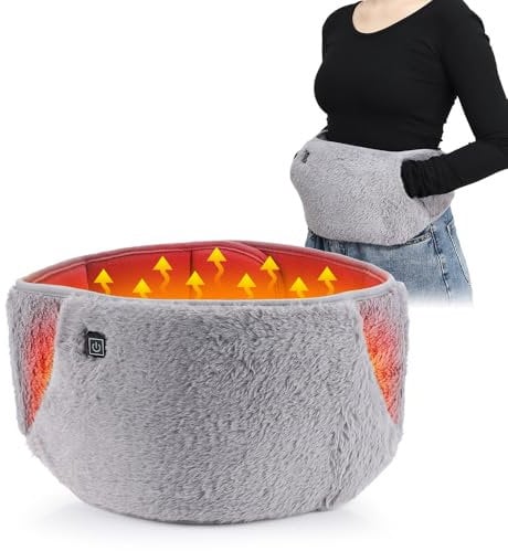 Electric Heated Belt, 2 in 1 Electric Hand Warmer, USB Rechargeable Heated Gloves Menstrual Heating Pad, Portable Electric Heating Pouch Waist Belt for Period Pain Relief, Machine Washable