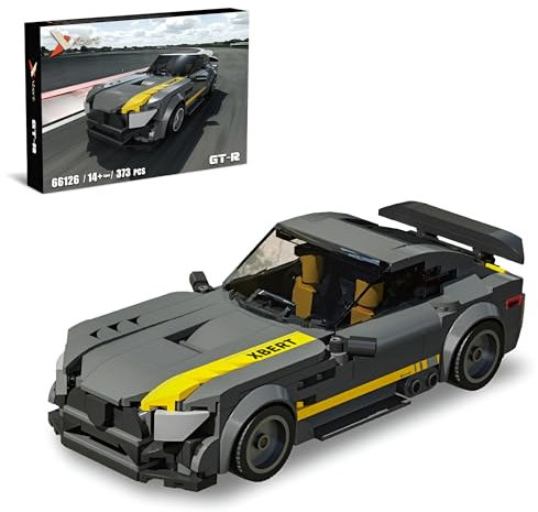Ebortsin Technik Sportwagen Bausteine Set für Erwachsene, for AMG Auto Sammler Modell Bausatz, 373 Teile GT-R Rennwagen Bausteine Bausatz, Geschenk für Erwachsene Autoliebhaber