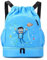 HAGOT Gimnasia Mochila con Cordón, Impermeable Bolsa de Gimnasio, Mochila Deporte Niño Gran Capacidad Con Bolsillo, Bolsas con Cordón para Niños de Natación con Cremallera para Piscina Playa, Azul