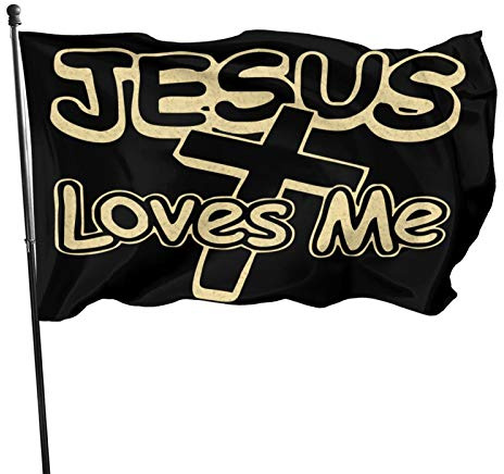 Jesus Liebt Mich Fahne Lustige Parteifahne Langlebig Flagge Für Yard Feiertage Indoor 90X150Cm