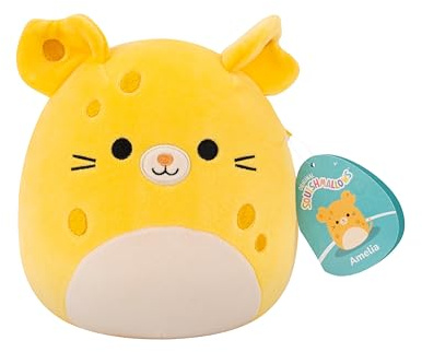Squishmallows Original 7.5-Inch Amelia the Yellow Cheese Mouse | Collectable Cute Plush Toy, Cuddly Toys for Children, Soft Toys, Cute Teddies Suitable for Girls and Boys Ages 3