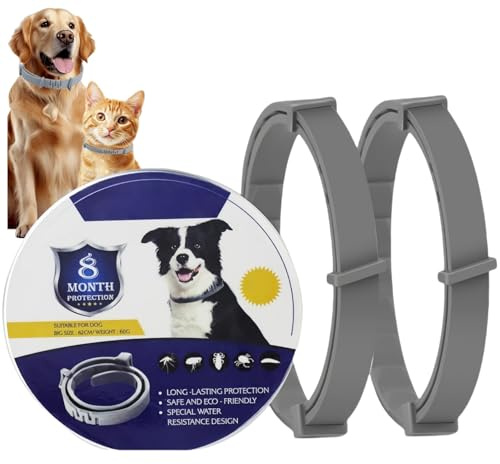 2 Pack Collar Dog,Collars for Dogs to Prevent,Puppy Collars,Natural Essential Oils,Safe Waterproof Adjustable Dog C/ollar,8-Month Protection for D/ogs,Do/g C/ollar Medium,Calming Colla/r for Do/gs