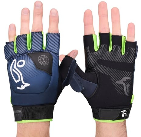 Kookaburra Pro Spirit Hockey-Handschuh, Größe XS, rechte Hand, TPU-Schale, HDF-Einsätze, gummierte Handfläche, grau/Limette