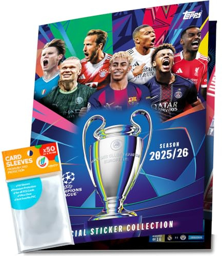 Bundle mit Topps Champions League 2025/2026 Sammelsticker + exklusive collect-it Hüllen (1 Album)
