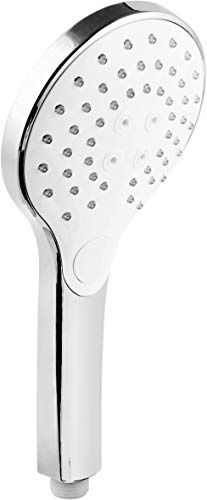 Cornat Handbrause Teramo – verchromt – 120 mm Kopfdurchmesser | 3 Strahlarten: Normal-, Soft- und Massagestrahl – Anti-Kalk und Einsatz – ECO-Brausekopf – angenehmes Strahlbild