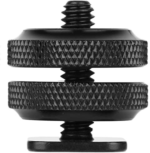 CABLEPELADO Soporte de Zapata para cámara a Adaptador de Tornillo de trípode de 1/4 | Adaptador de Tripode Tornillo a Soporte Zapata | aleación de aluminio | Negro