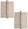 Excel XL868 Pair of 4 Grade 11 Door Hinges, Satin Nickel