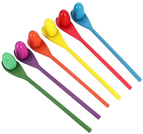 TOYANDONA 12pcs Kids Spoon Relay Egg Relay Games Horse Racing Board Game Egg Relay Race Game for Adults Chess Boards for Adults Egg Toys Bamboo Child Aldult