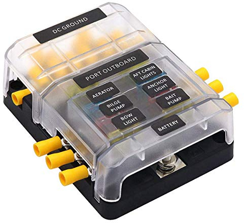 Sicherungshalter KFZ Sicherungskasten 12v - 32v Boot Marine Auto Wohnmobil Stromverteiler Verteilerblock normalen Sicherung