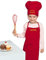 freitex Kinderschürze + Kochmütze mit und ohne Druck des Names (Rot, Latzschürze + Mütze bedruckt)