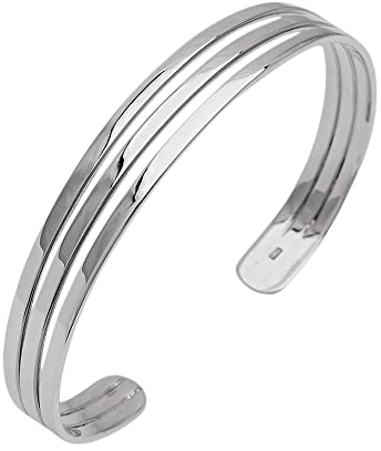 Treasure Bay Armband, 925er Sterlingsilber, schlichter Armreif für Damen und Mädchen (Silber, Einheitsgröße)