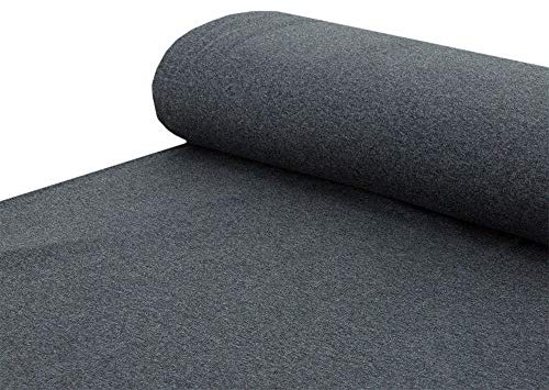 Baumwoll - Sweat Stoff kuschelweich Alpenfleece einfarbig dunkelgrau melange - Meterware ab 25 cm x 150 cm - Stoff zum Nähen