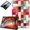 LCHDA Cover per Samsung Galaxy Tab A 8,0 Pollici 2019 SM-T290 / T295, Ultra Sottile Tri-fold Stand Custodia in Pelle PU Magnetico Cover Protettiva con Auto Svegliati/Sonno - Quadrati Colorati