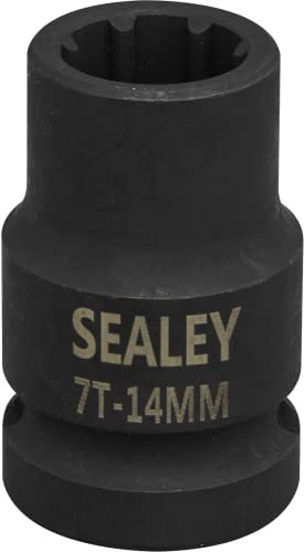 Sealey VS0985 1/2 Sq Drive 14mm Square Ribe Brake Caliper Socket 7pt
