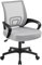 Yaheetech Modern Office Desk Chair Executive Office Chair with Mid-Back Height Adjustable Lumbar Support for Home Study Grey