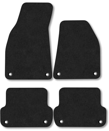 Audi A4 (2001-2008) [Avant, Saloon] Carpet Car Mats | Black Edge Trim Tailored Fit Floor Mats Full Coverage Protection Accessories Easy Clean Anti Slip Made in the UK