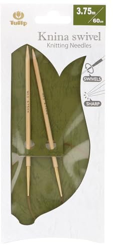 Tulip KS-600375 Stricknadeln, Bamboo, Beige, 60 cm x 3.75 mm