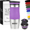 Milu® Thermobecher mit Gravur 370ml personalisiert - Valentinstagsgeschenke für Frauen & Männer I Geschenk Ideen Papa, Mama, Freund, Freundin, Geschenkideen zum Valentinstag, Geschenke (Violett)