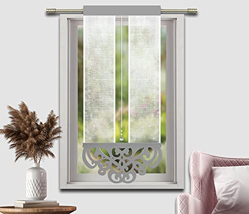 Inox Trade Vorhänge Fertiggardine Paneel Gardine 60x140 cm mit Kristall