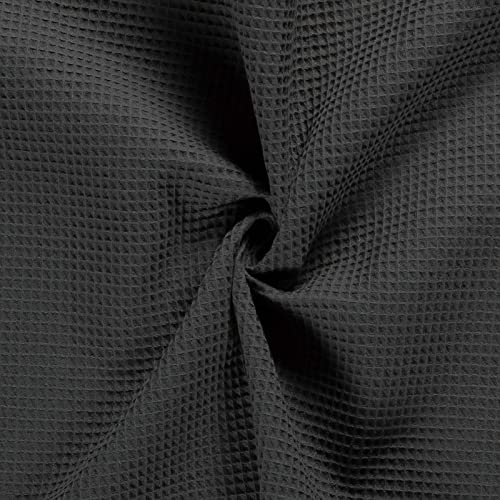 50x150cm Frottierstoff Waffelpiqué Baumwollstoff Oeko - Tex 100 Meterware am Stück Farbwahl, Farbe:anthrazit
