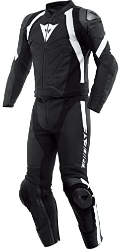 Dainese Avro 4 2-Teiler Motorrad Lederkombi (Black/White,60)