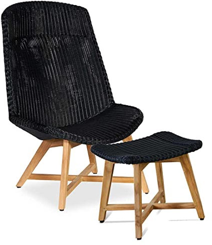 OUTLIV. Clovelly Loungesessel inkl. Hocker in Teak/Geflecht, bringen Sie Gemütlichkeit in Ihren Outdoorbereich